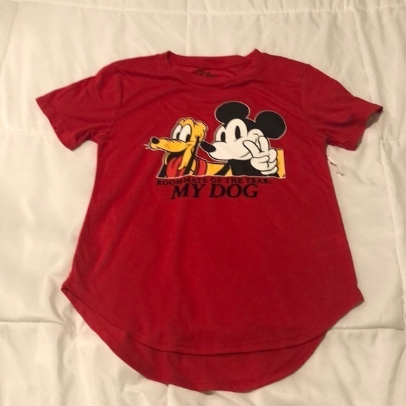 Other - NWT Disney red T-shirt with Mickey and Pluto